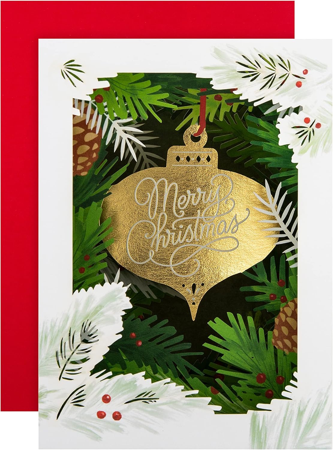 Traditional 3D Pop Up Bauble Design for Both Christmas Card