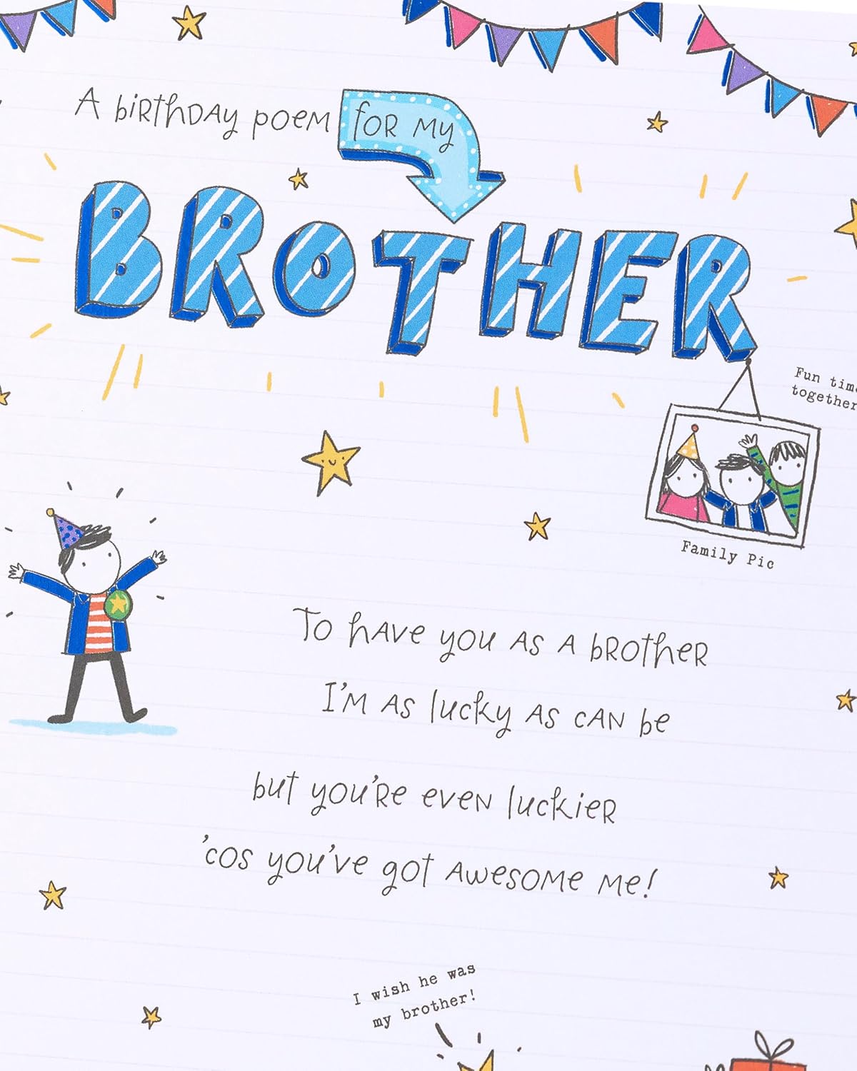 Doodle Poem Design Brother Birthday Card