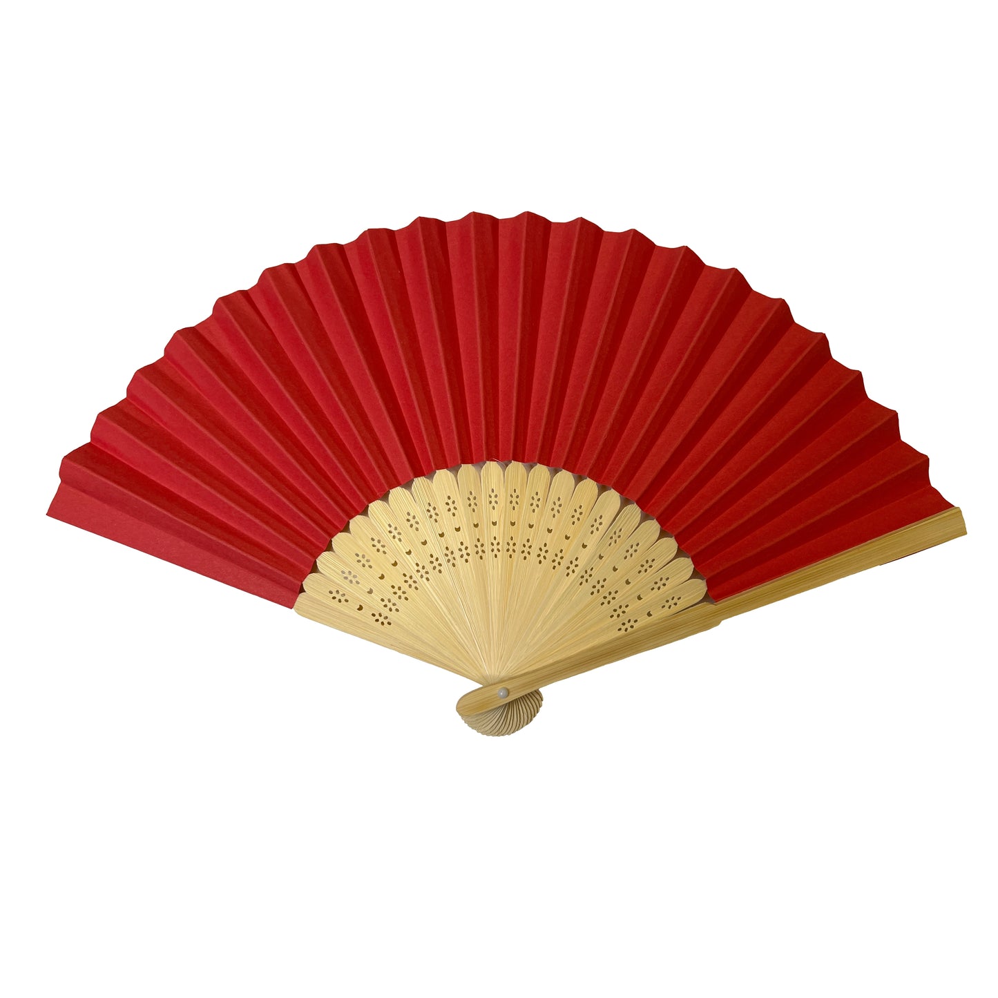 Pack of 500 Red Paper Foldable Hand Held Bamboo Wooden Fans by Parev