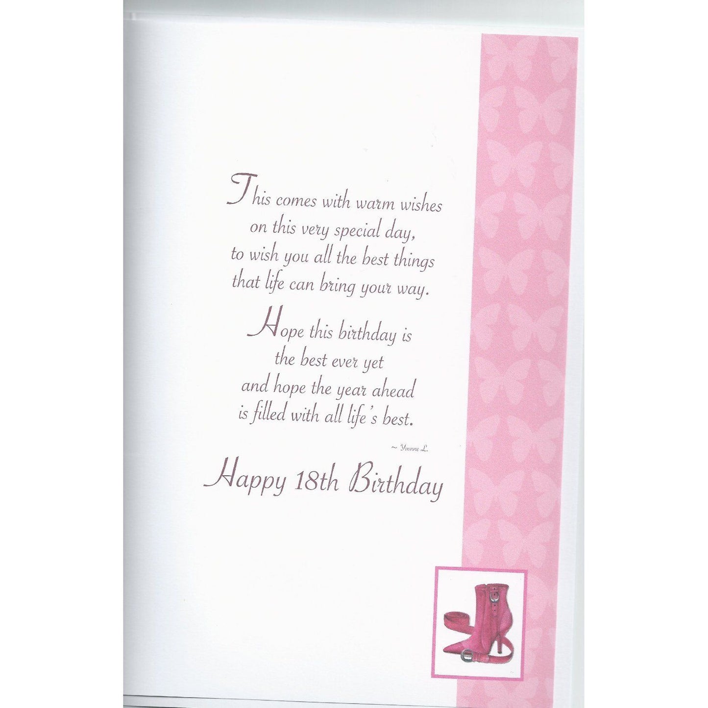With Best Wishes On Your 18th Birthday card
