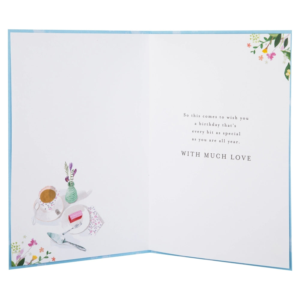 Tea & Flowers Design Niece Birthday Card