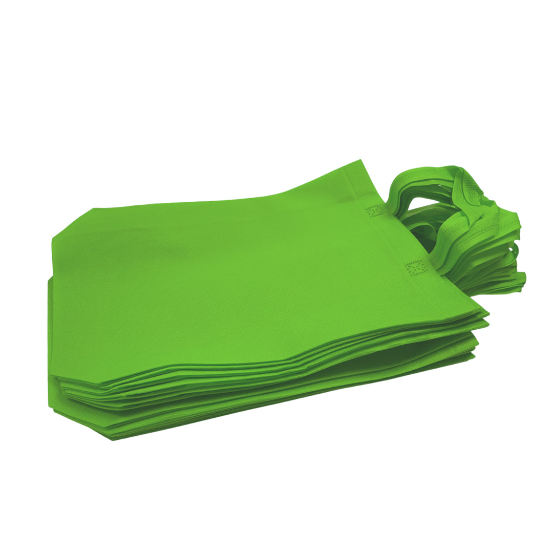 Pack of 50 Light Green Coloured 35x41x12cm Non-Woven Bags with Handle