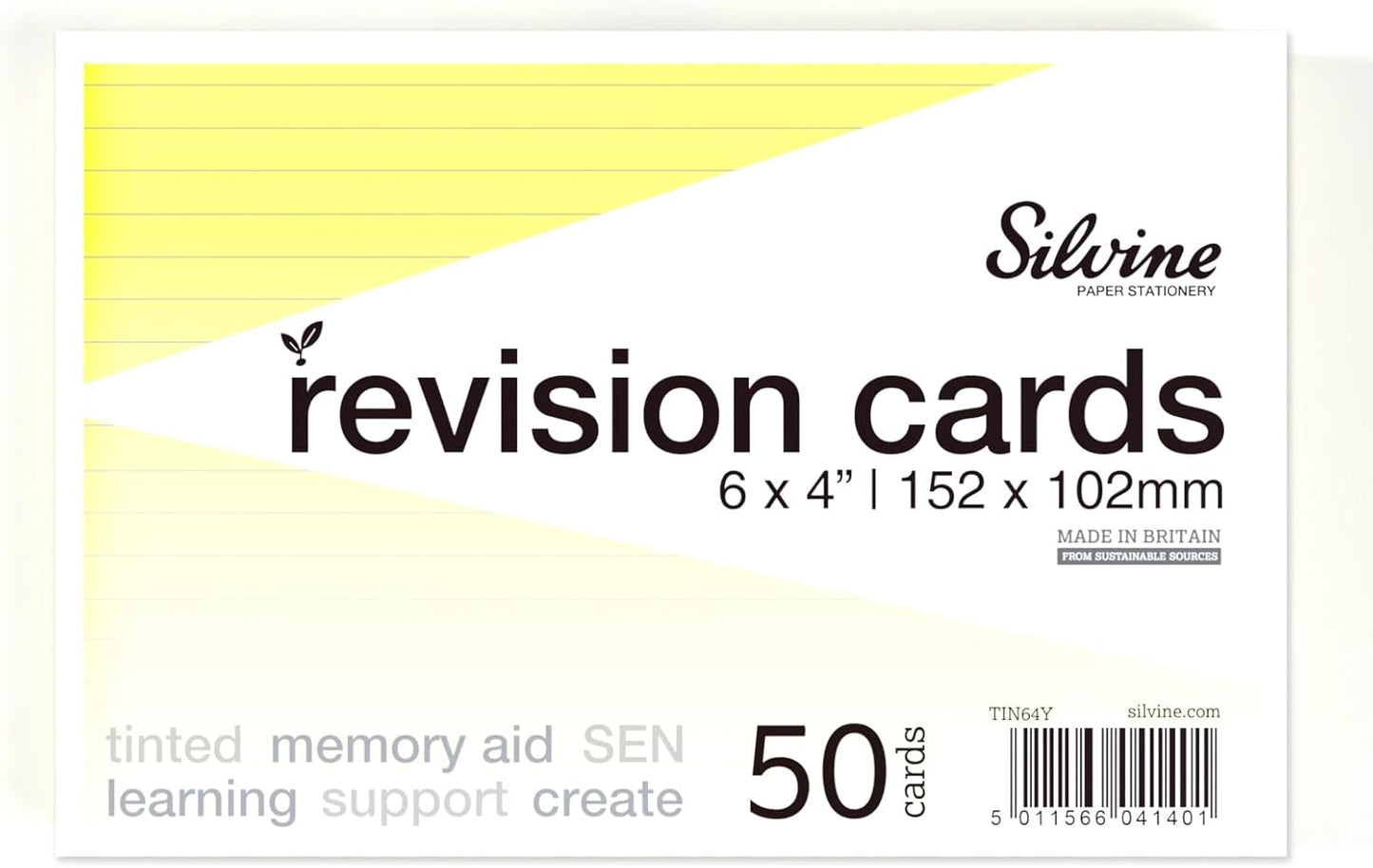 Pack of 1000 6x4" SEN Yellow Lined Dyslexia Record Cards