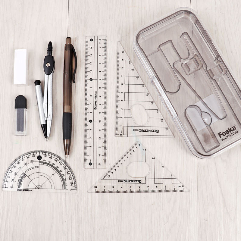 Pack of 12 Compass Divider with Pen Ruler Math Sets