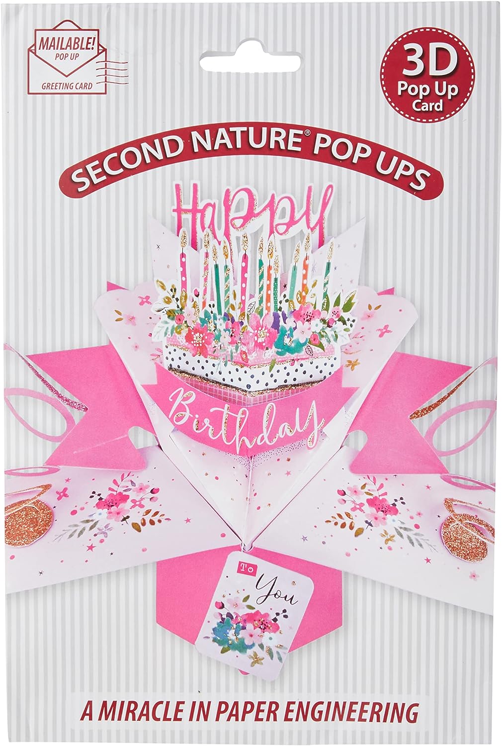 Happy Birthday Cake Original Second Nature 3D Pop Up Cards (Pack of 2)