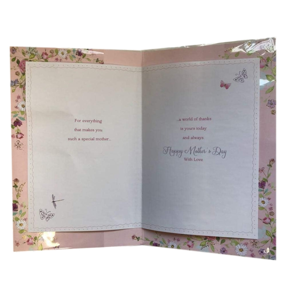 Mother Sparkling Butterflies Birds and Flowers From Your Son Mother's Day Card