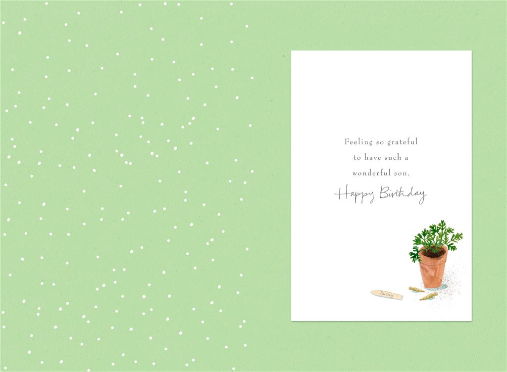 Pot Plants Garden For You Son Birthday Card