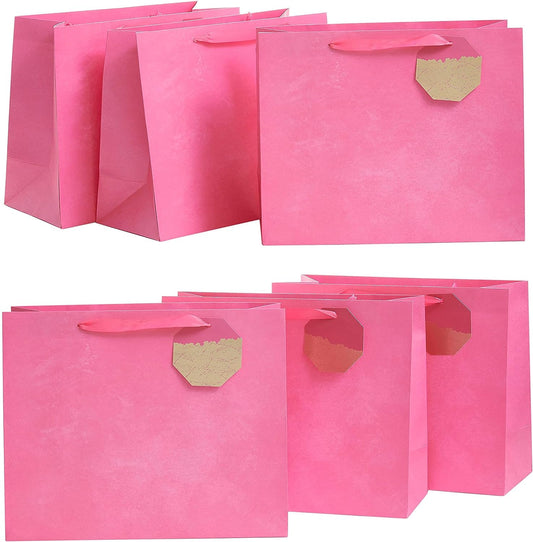 Pink Design Multipack Of 6 Large Gift Bags With Tags For Any Occasion For Her Mother's Day, Birthday