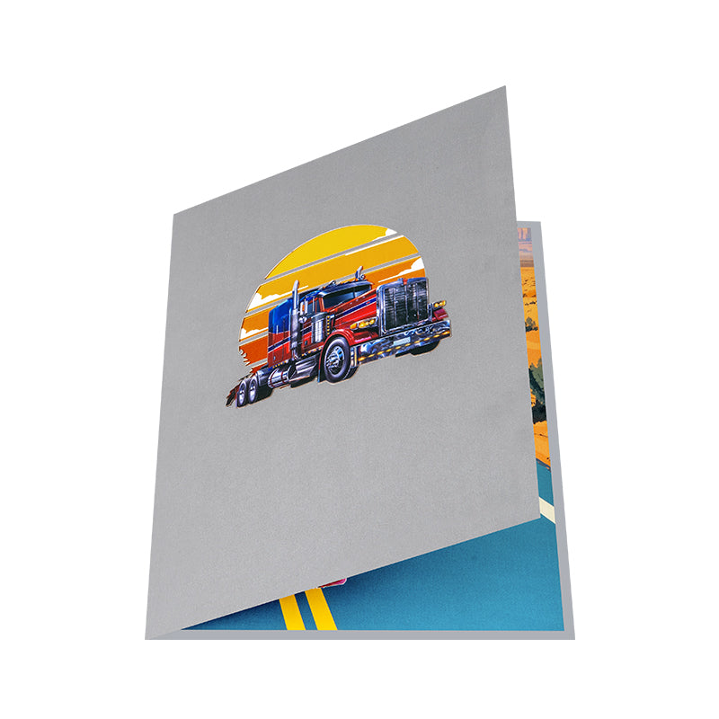 Highway Hero 3D Semi-Truck Pop Up Greeting Card