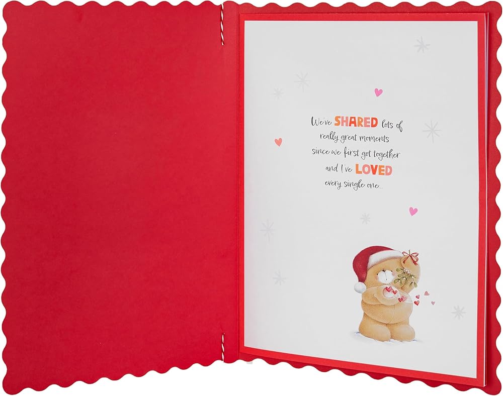 Forever Friends Mistletoe Kiss Design Luxury Boxed One I Love Christmas Card