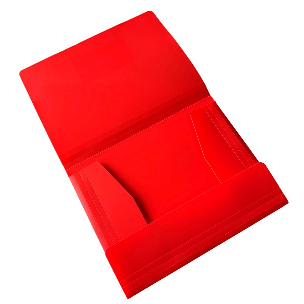 Pack of 12 A4 Red 3 Flap Folders with Elasticated Closure