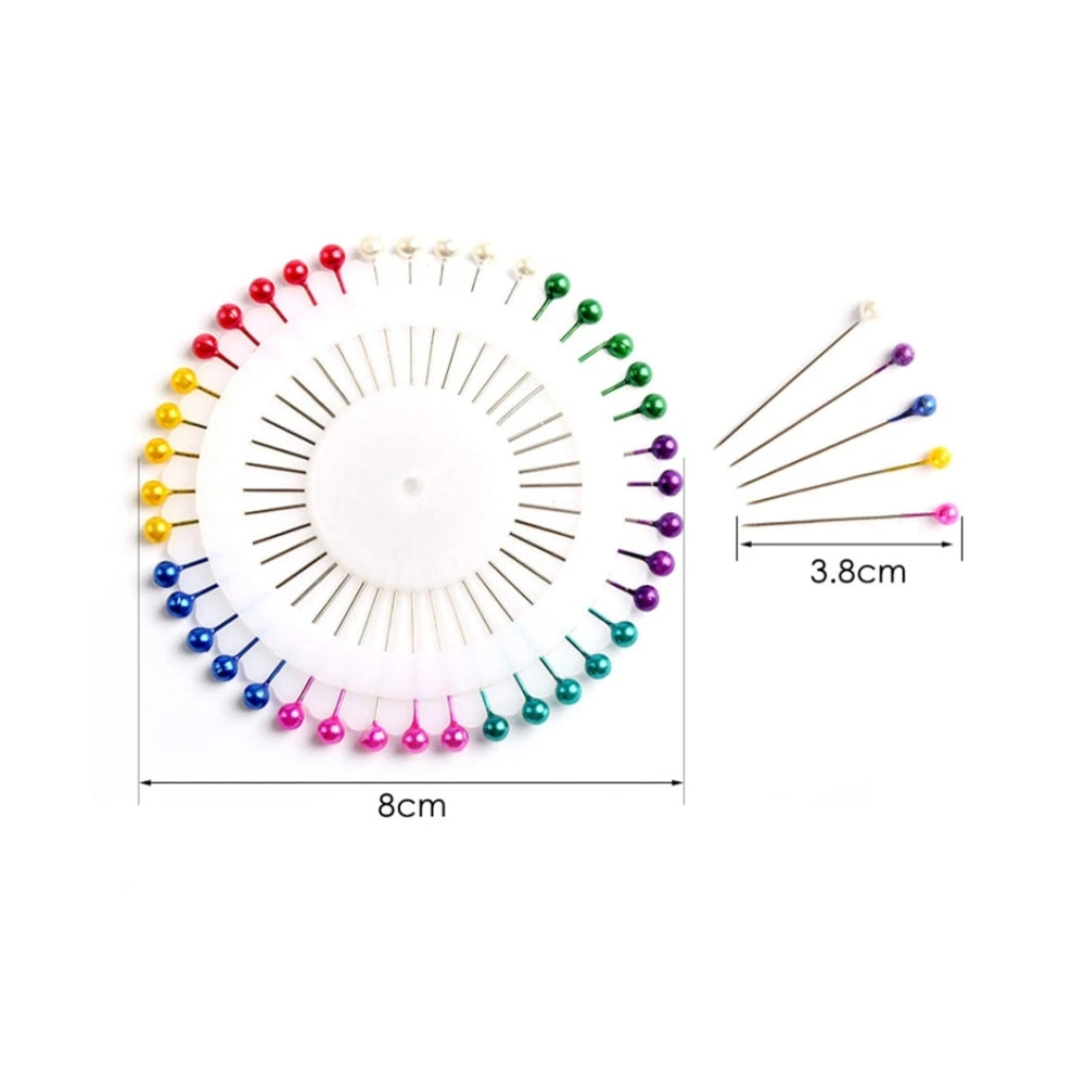Pack of 240 Assorted Colour Dress Pins 38mm - Sewing