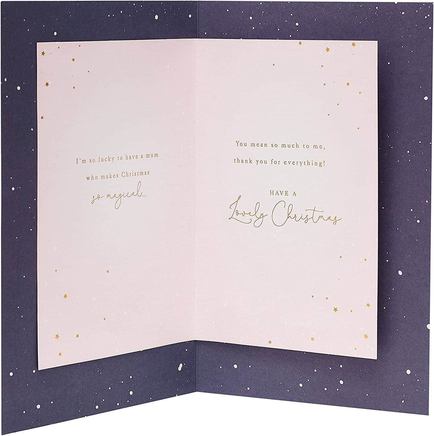 Mum From Daughter Christmas Card Handmade Navy Bauble