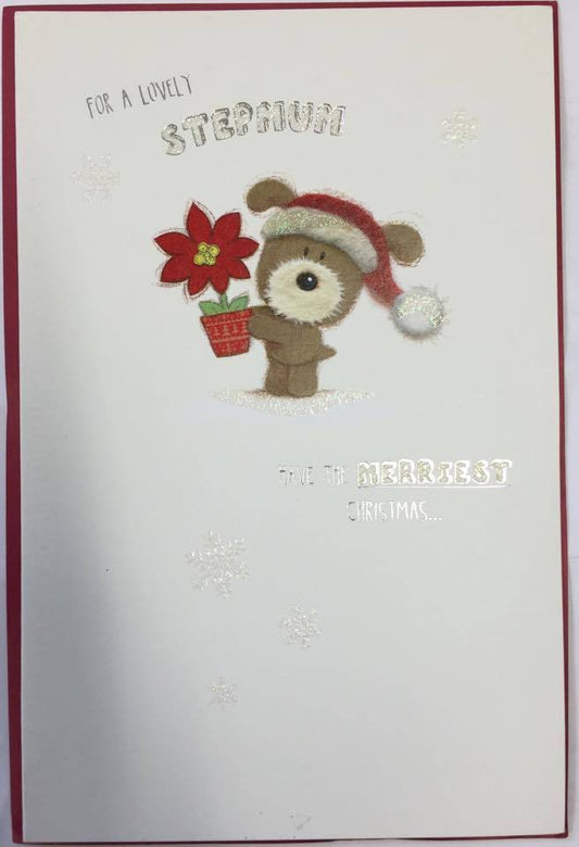 For A Lovely Stepmum Lots of Woof Christmas And New Year Card 