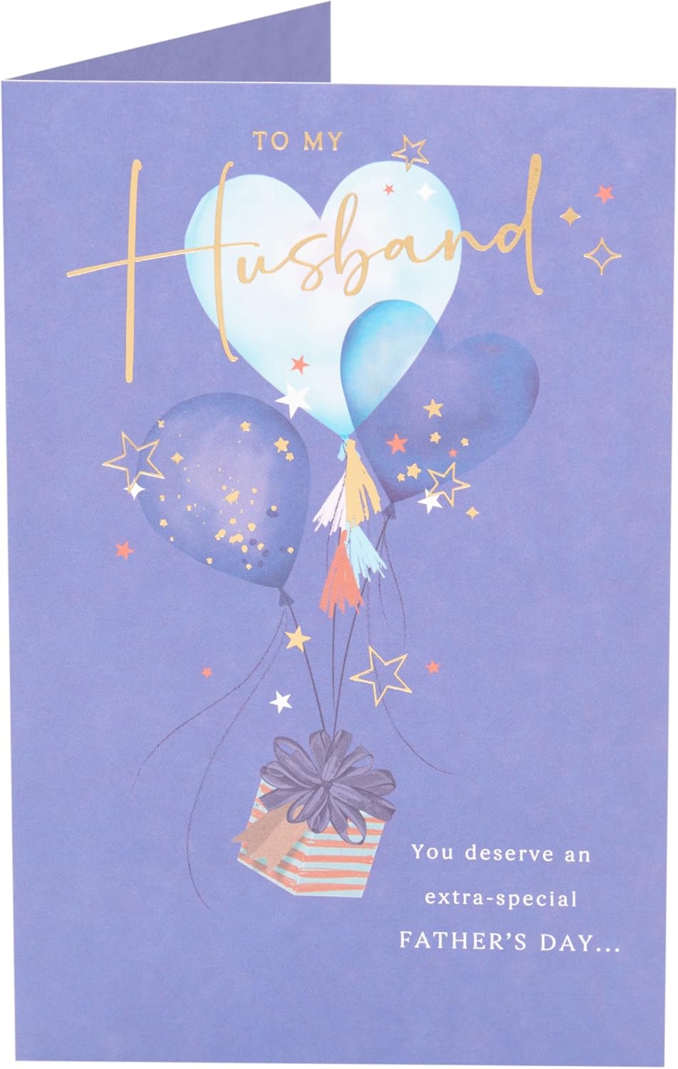 Heart Balloons and Present Design Husband Father's Day Card