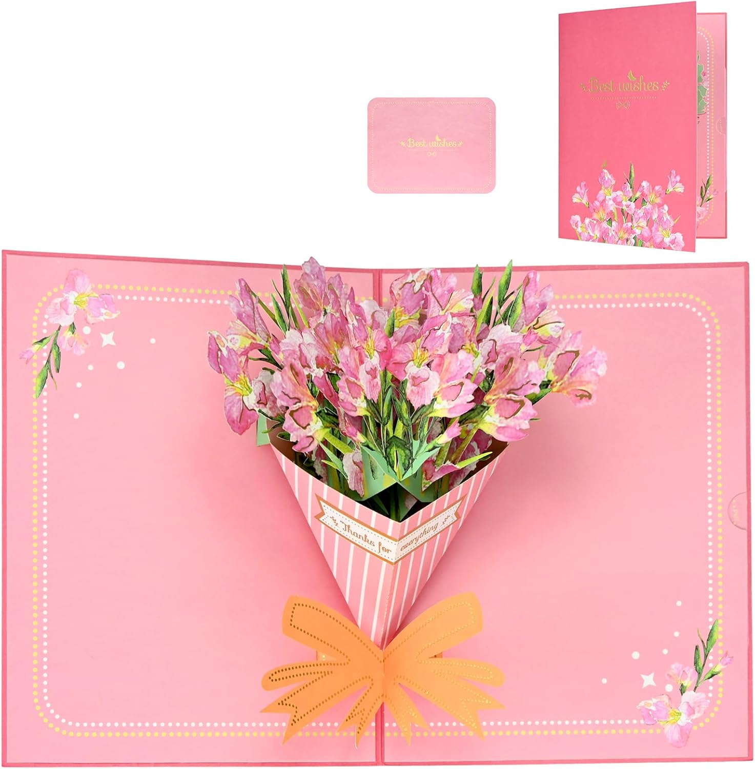Elegant Gladiolus Bouquet 3D Pop Up Greeting Card - Wedding Birthday M ...