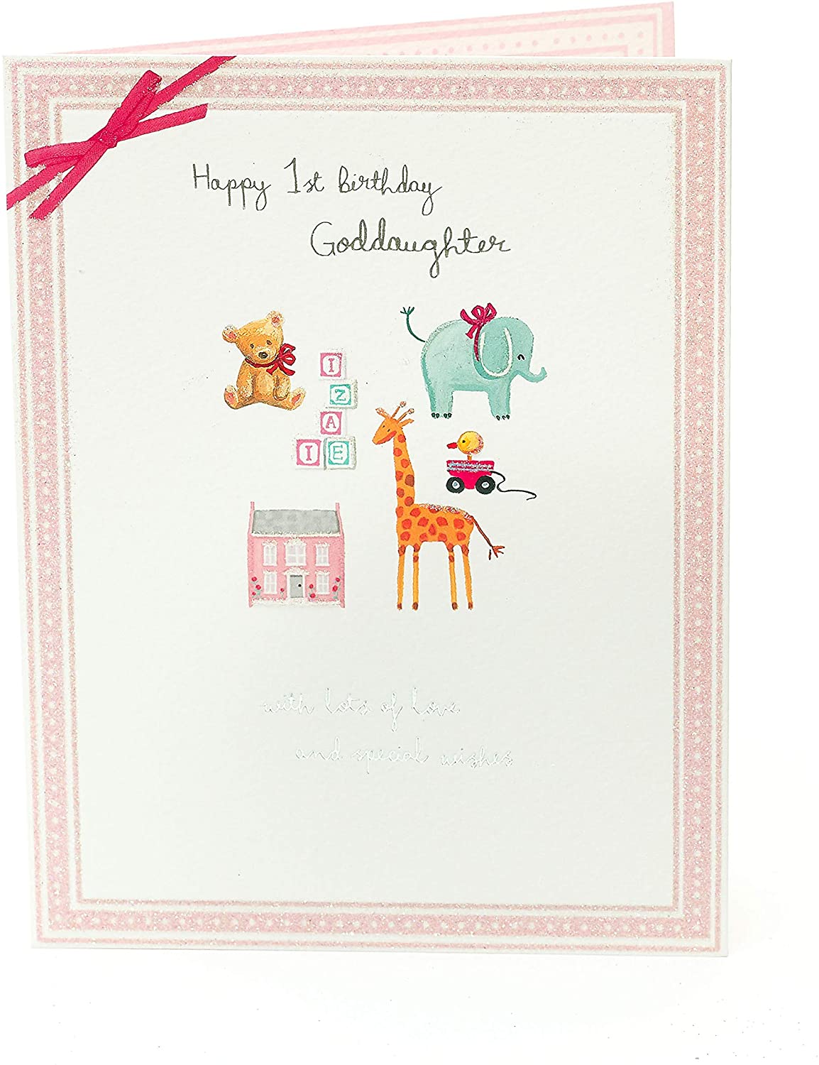 Goddaughter 1st Birthday Card Cute Animals