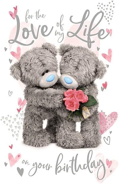 Bears And Roses 3D Holographic Love Of My Life Birthday Card