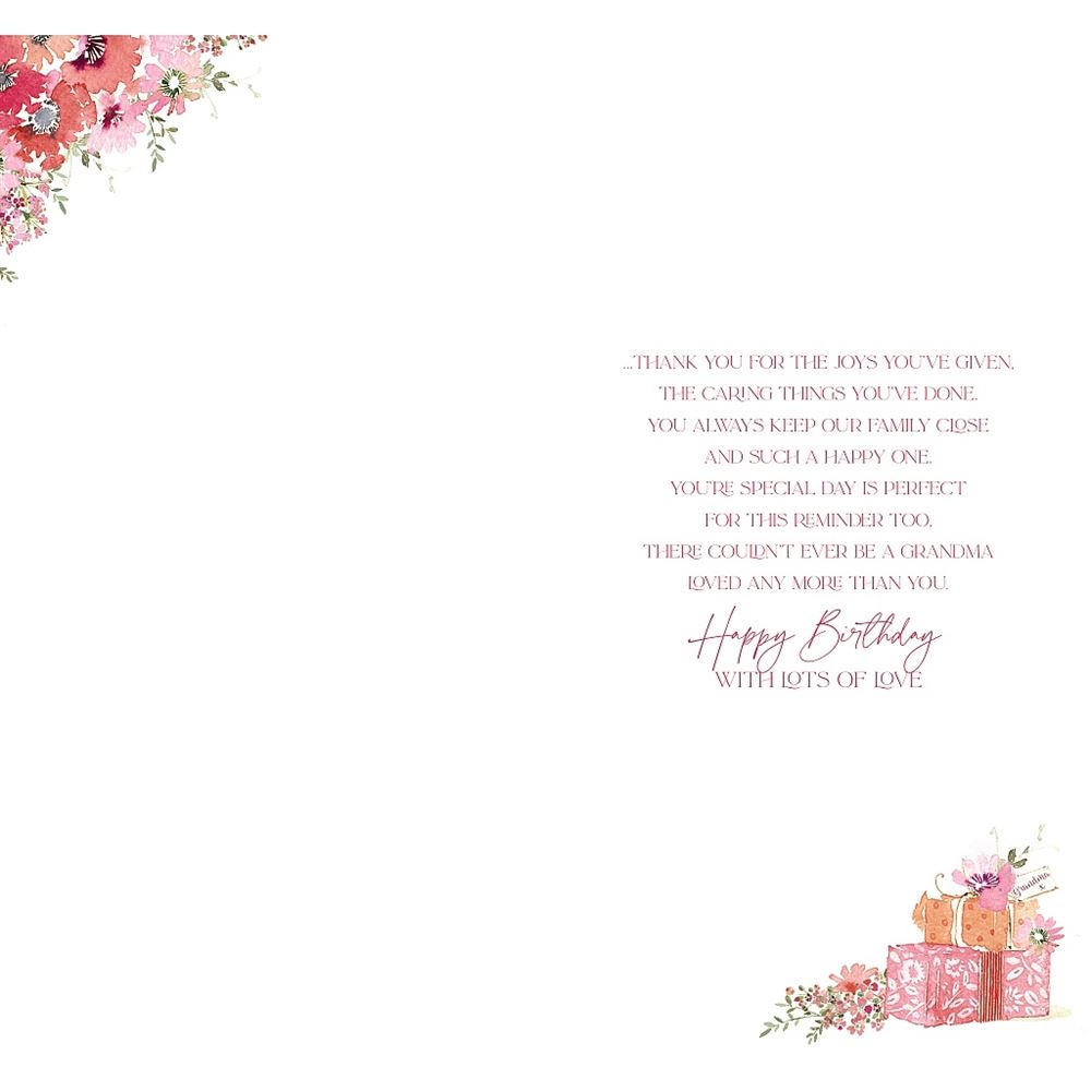Watercolour Flowers Grandma Birthday Card