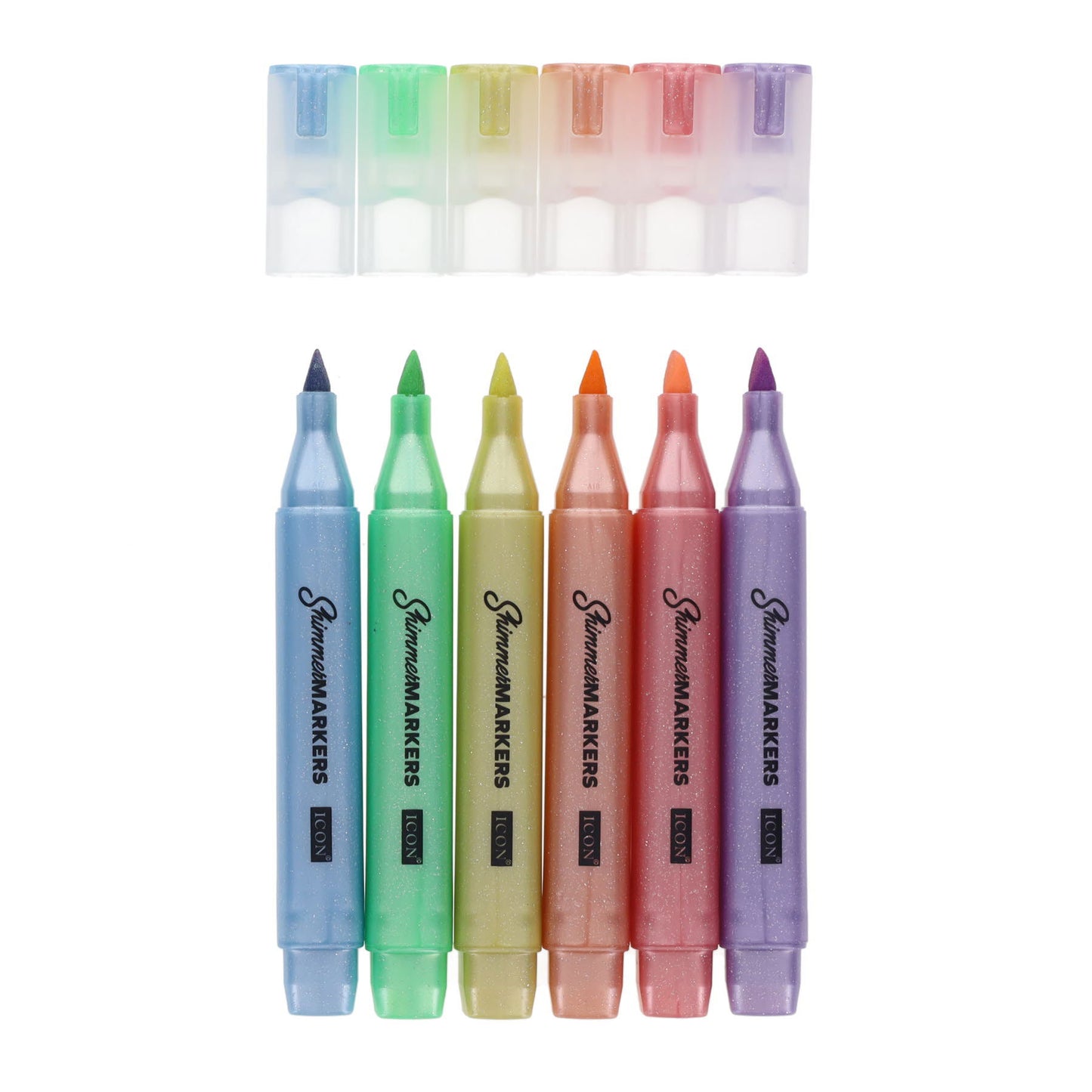 Pack of 6 Chisel Tip Shimmer Markers by Icon