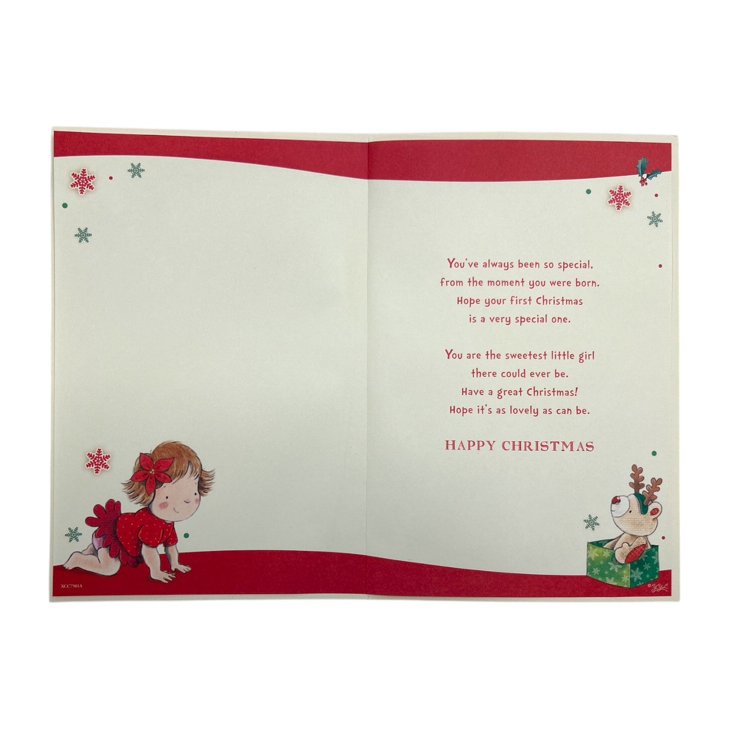 For a Special Baby Girl First Christmas Card