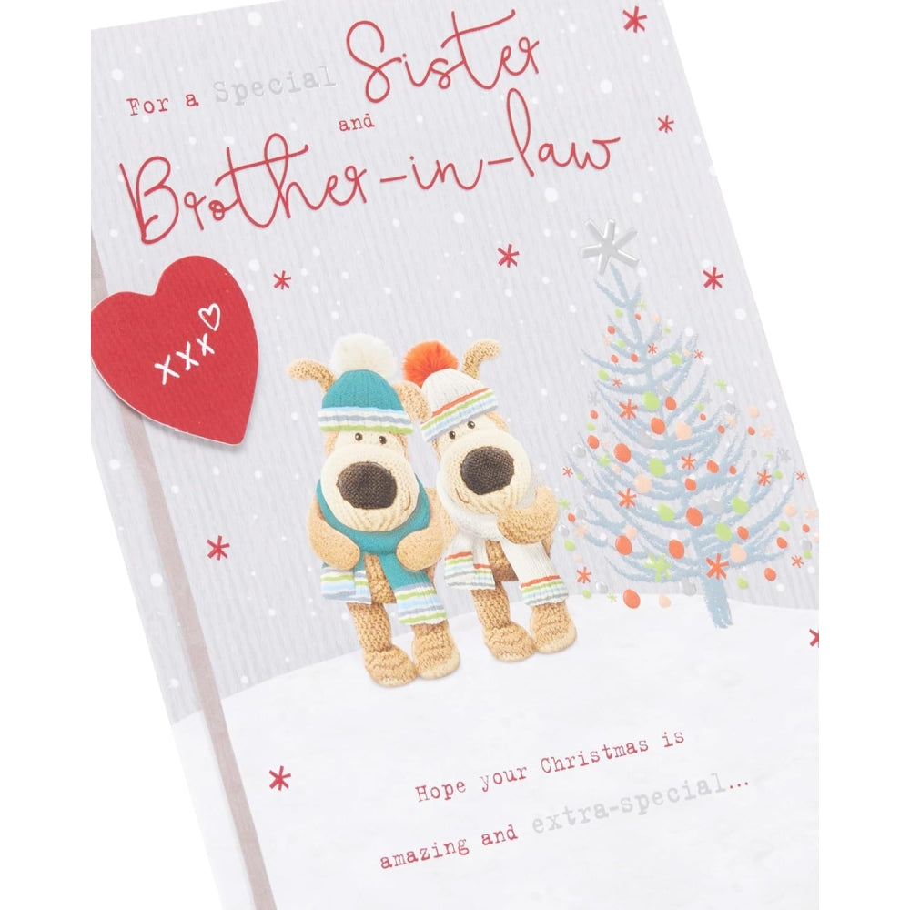 Boofles with Mufflers Sister, Brother In Law Christmas Card