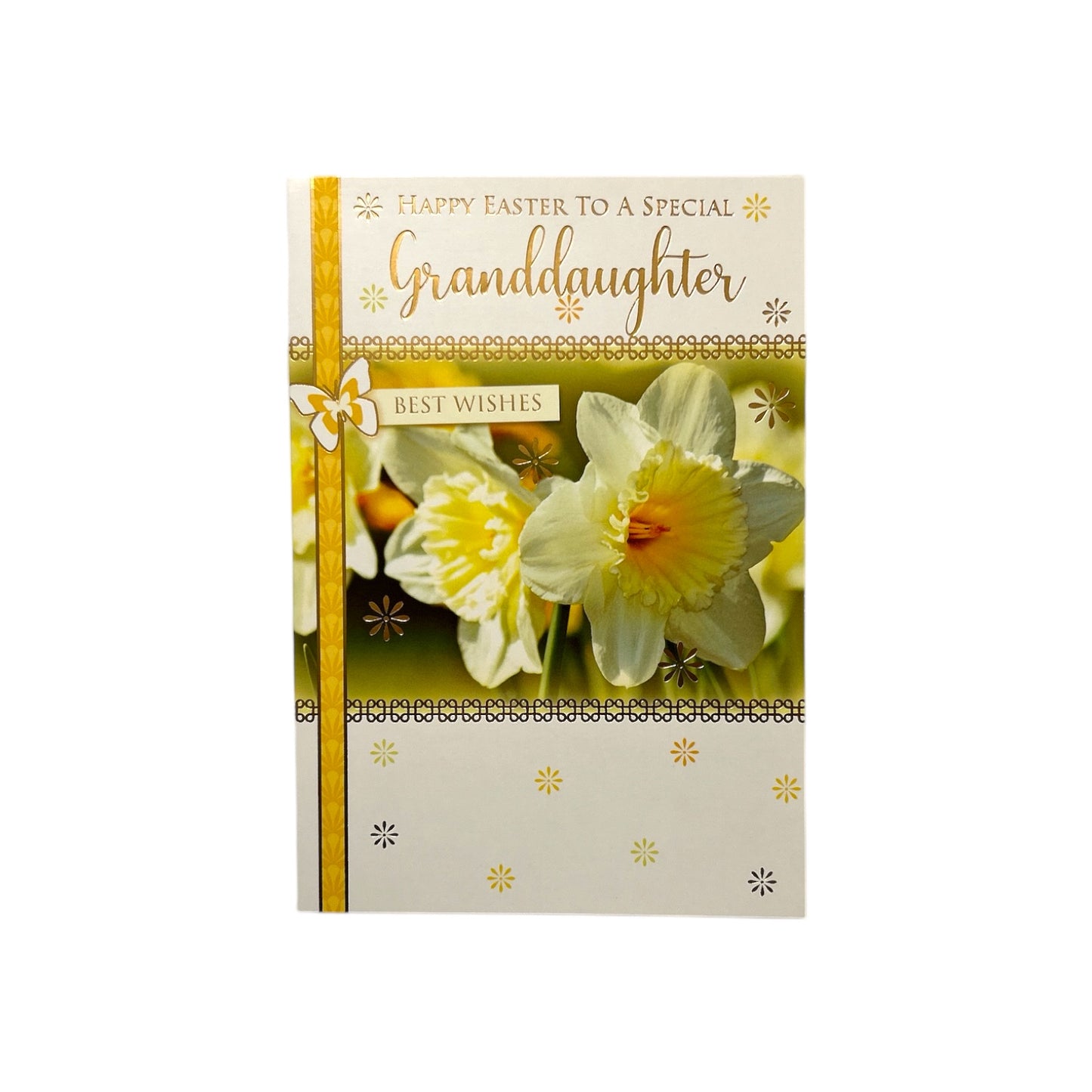 To A Special Granddaughter White Daffodil Flowers Design Easter Card