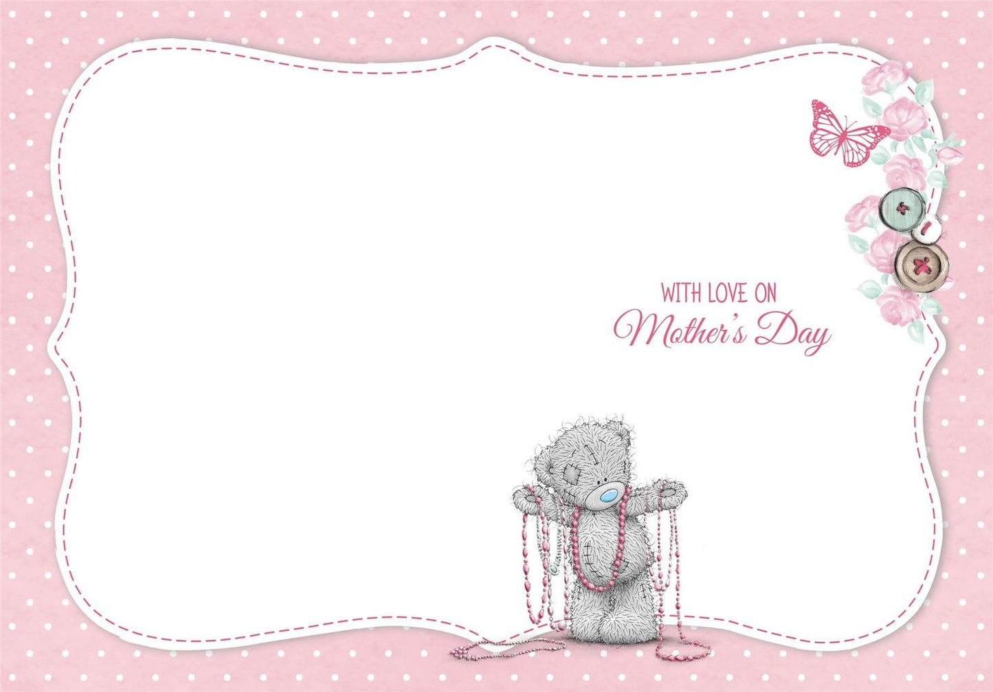 Beautiful Mum Bear Wearing Beads Jewellery Design Mother's Day Card