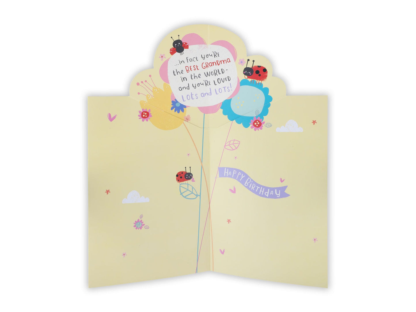 Cute Ladybirds On Flowers Grandma Birthday Card