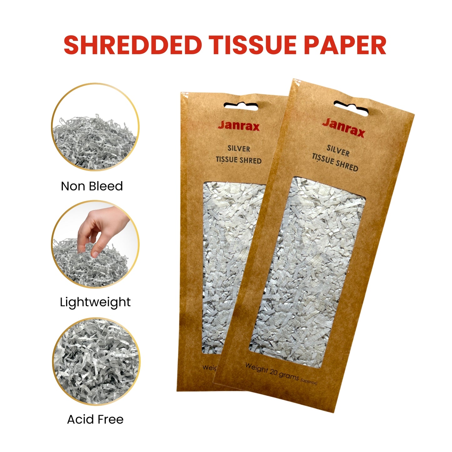 48 Packs of Silver Tissue Shred 20g - Total 960g