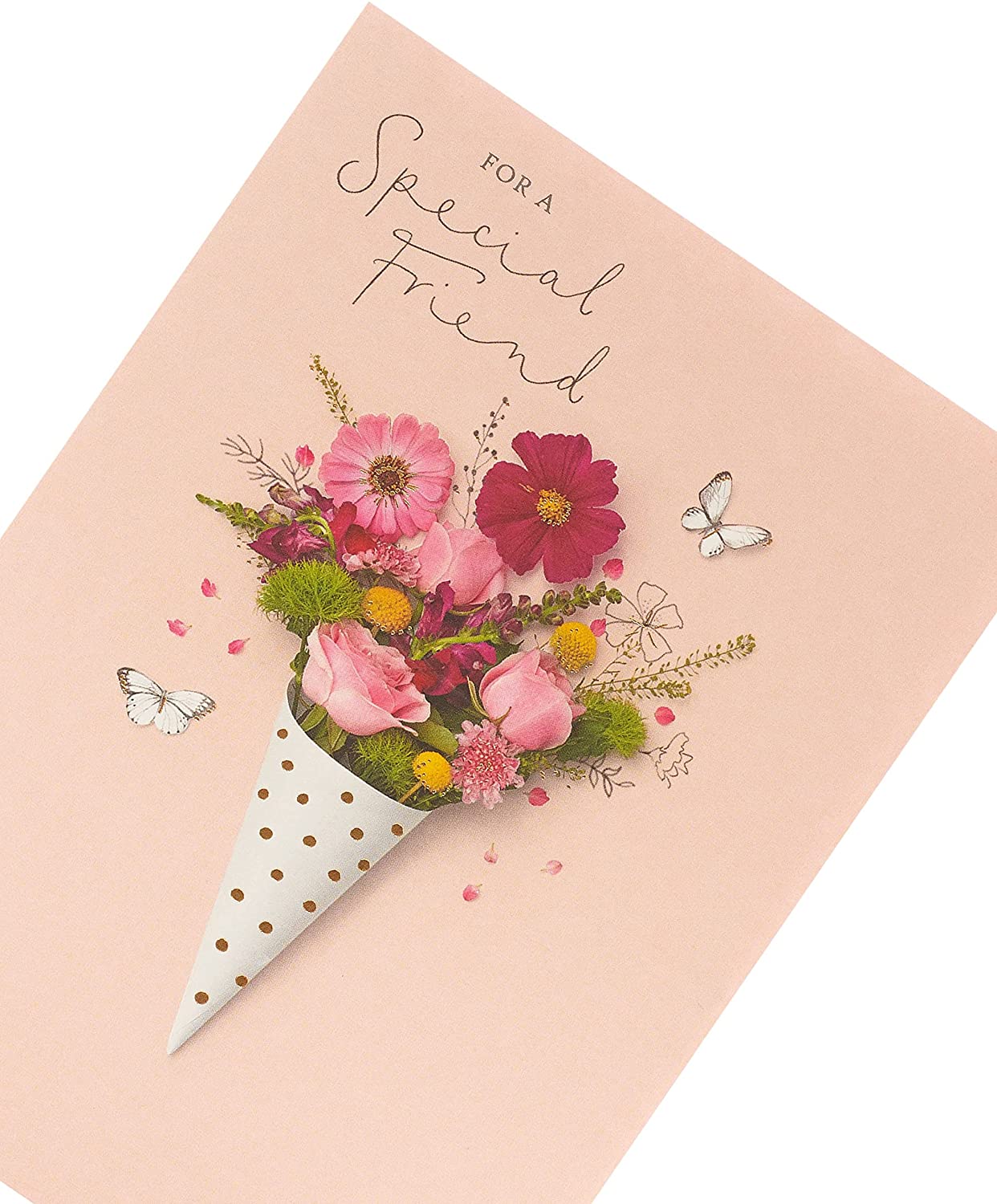 Cute Photographic Floral Design Birthday Card