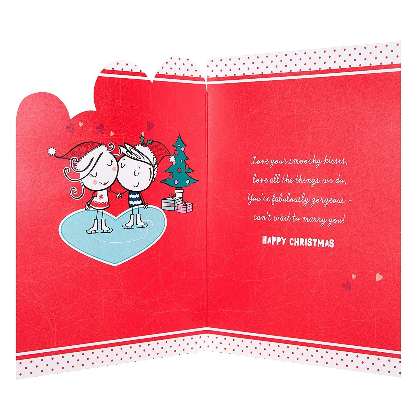Fiancee Christmas Card 'Love You' 