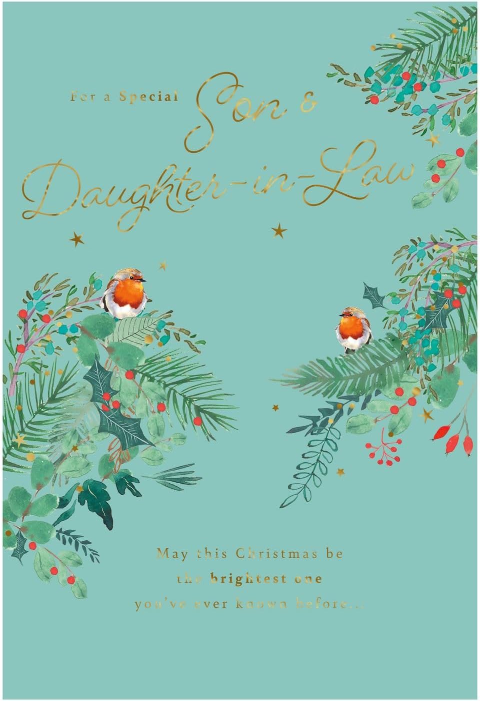 Joyous Festive Season Son & Daughter In Law Christmas Card