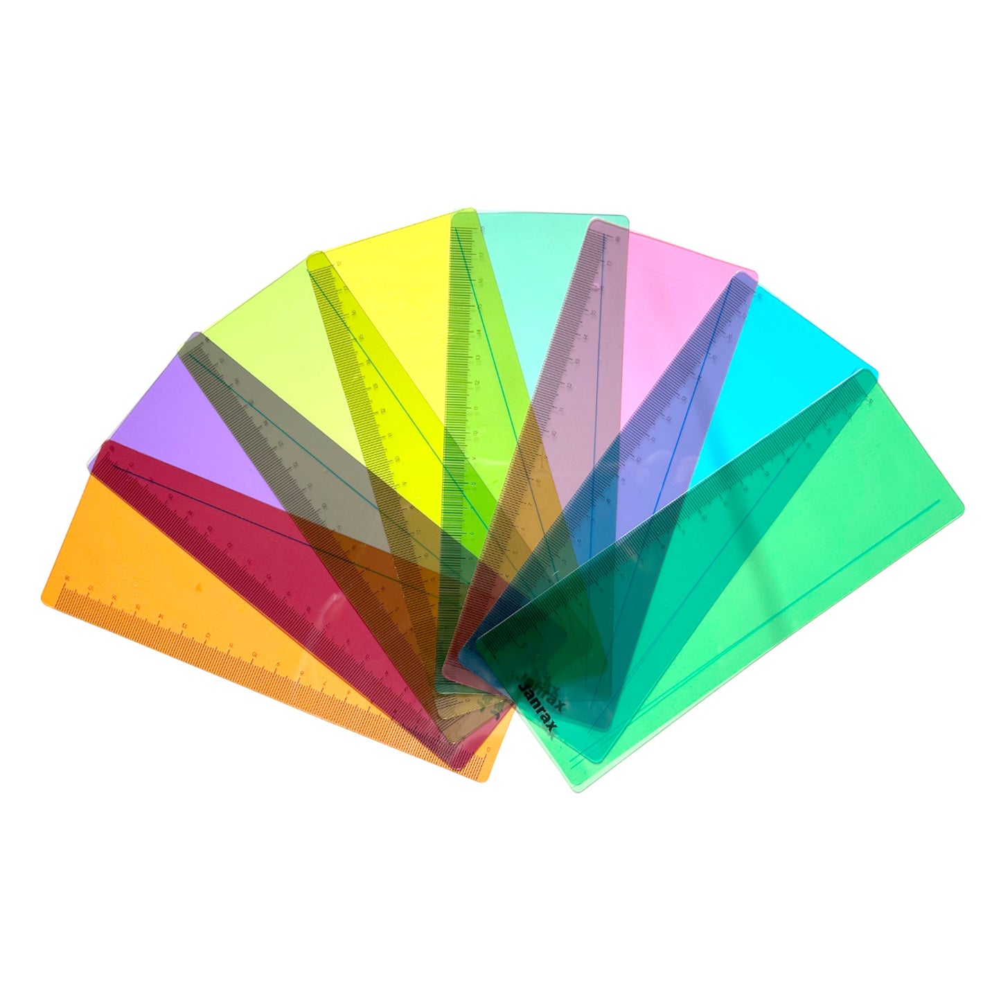Pack of 24 Assorted Coloured 191x70mm Dyslexia Overlay Reading Rulers – PET Material, Rounded Corners