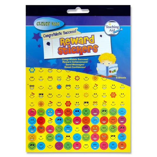 Pack of 6 Sheets Reward Stickers by Clever Kidz
