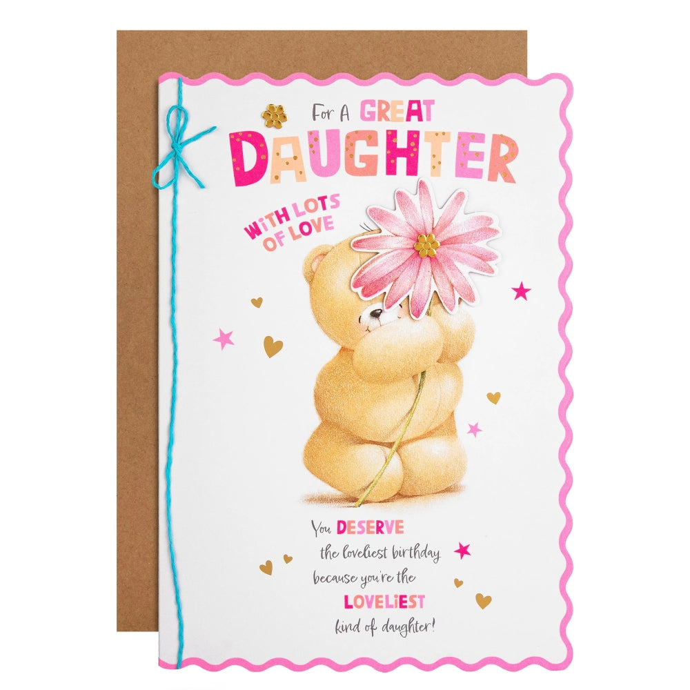 Cute Forever Friends with Flower Design Great Daughter Birthday Card
