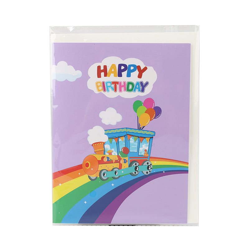 Party on Track 3D Pop Up Train Birthday Card