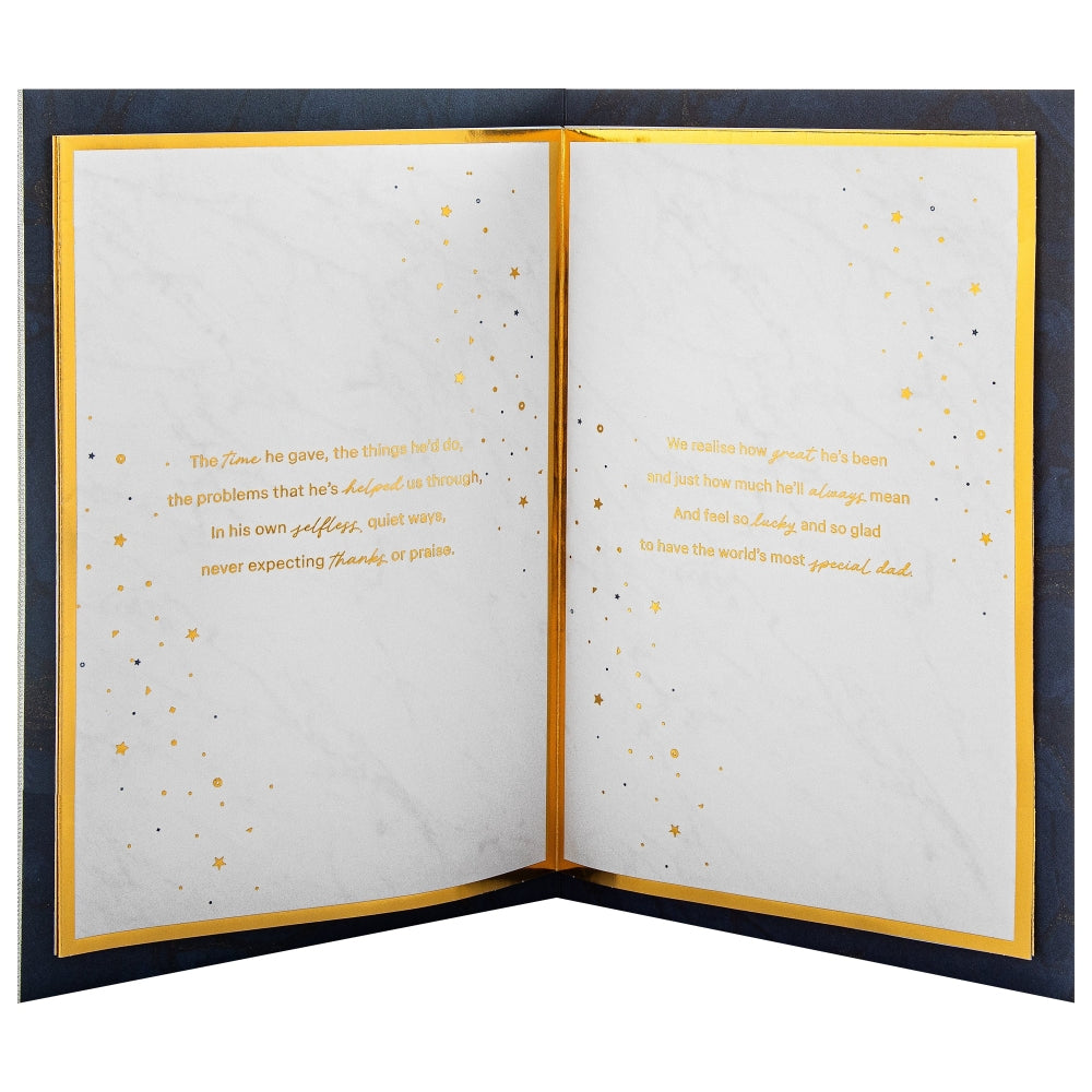 Dark Patterned Design with Star Dad Birthday Card