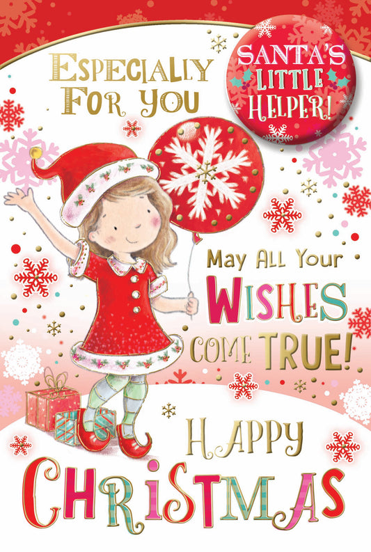 Especially For You Santa's Little Helper Female Open Christmas Card