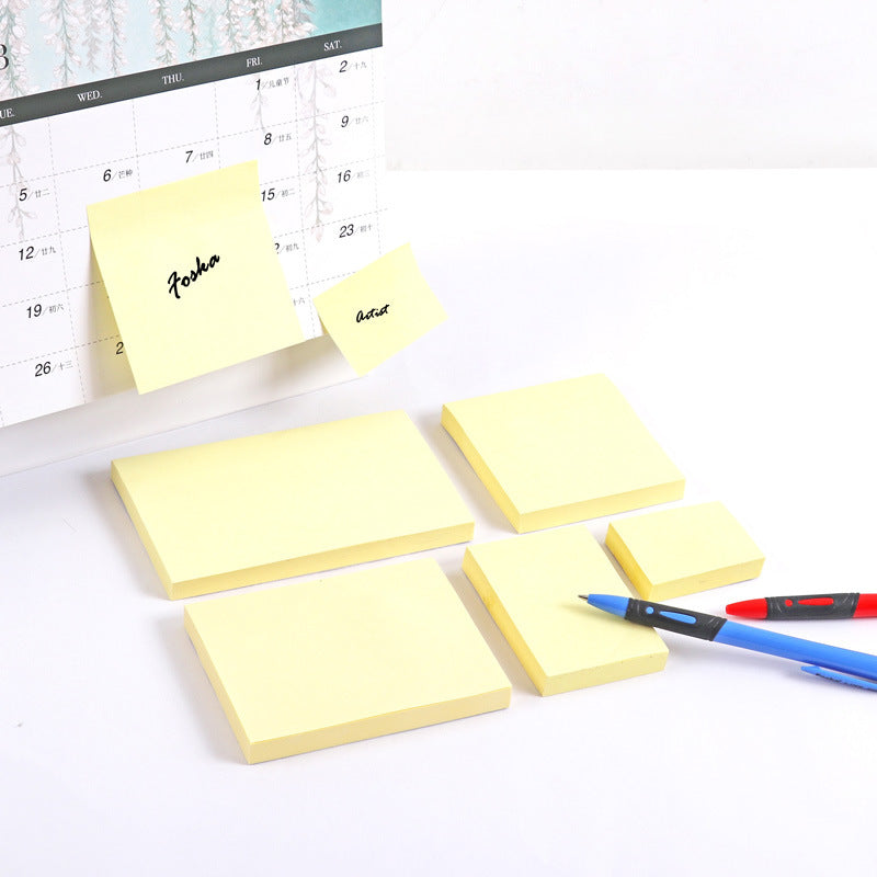 Pack of 100 Yellow Self Sticky Notes Yellow 75mm x 125mm