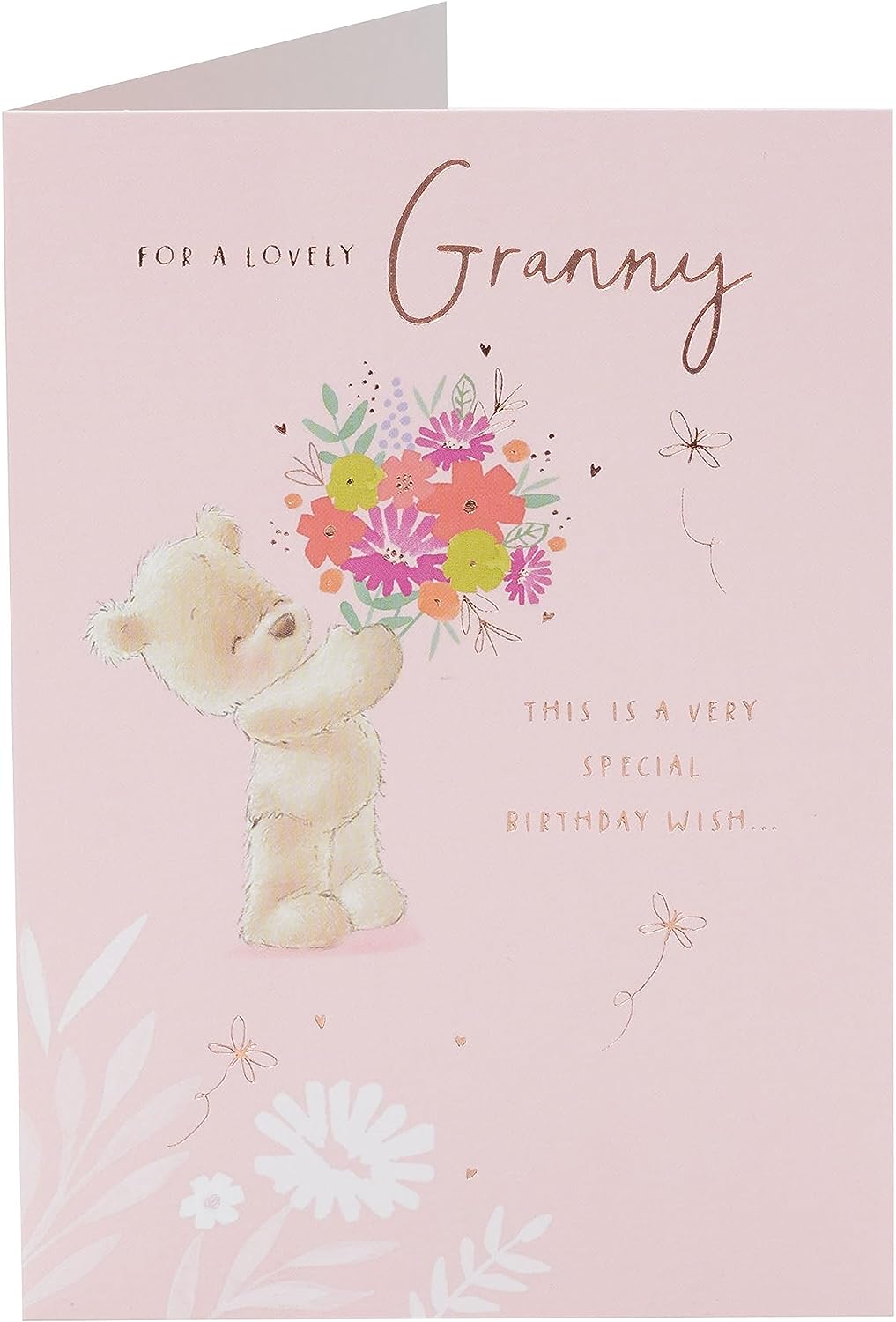 Teddy & Flowers Design Granny Birthday Card