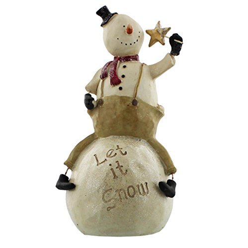 Merry & Bright Christmas Snowman 'Snow' Statue Ornament