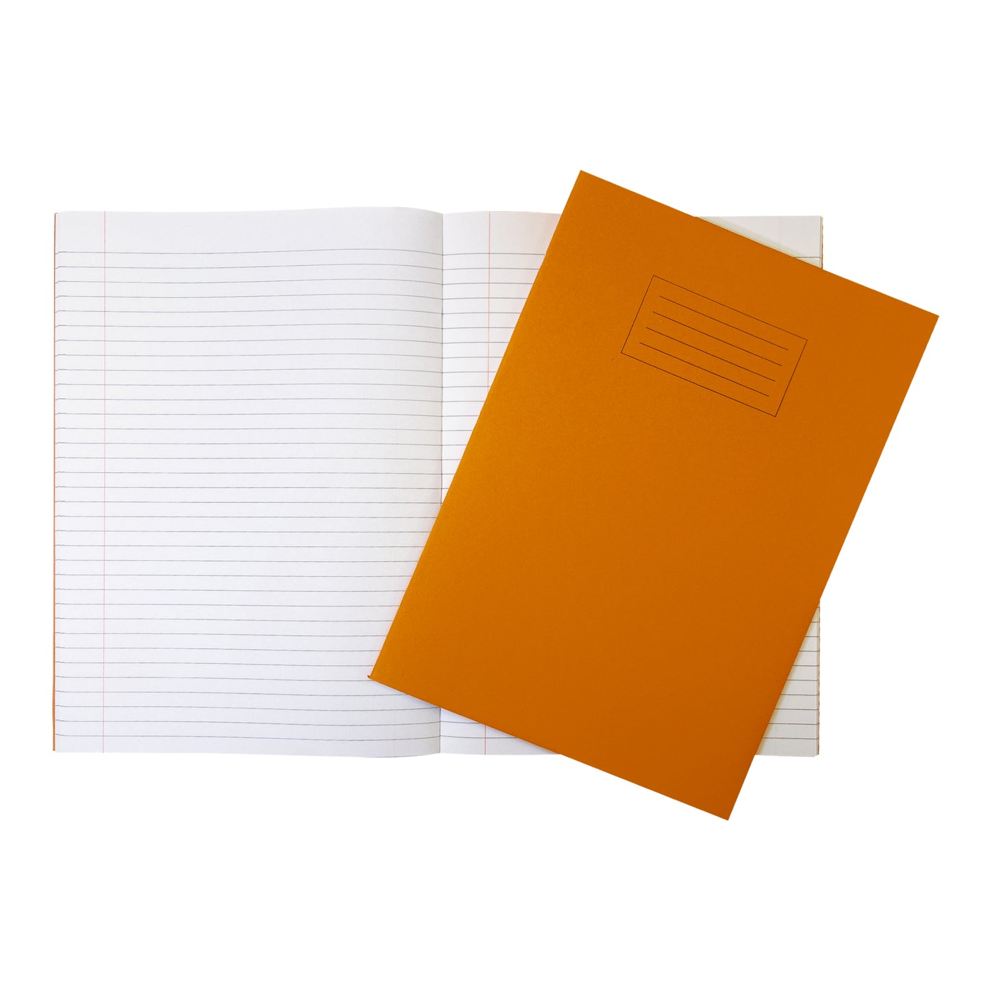 Pack of 10 Janrax A4 Orange 80 Page Feint Ruled with Margin Exercise Books WF Paper with 225gsm Manilla Cover