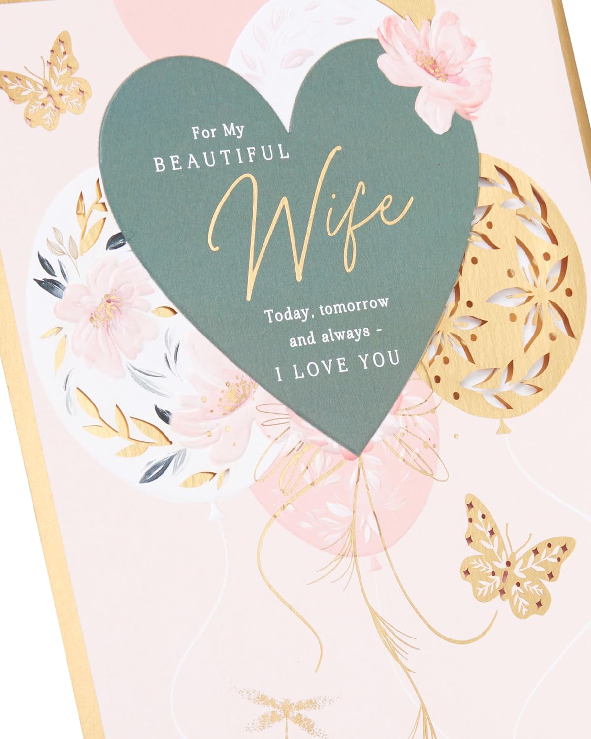 Laser Cut Balloons Design Wife Wedding Anniversary Card