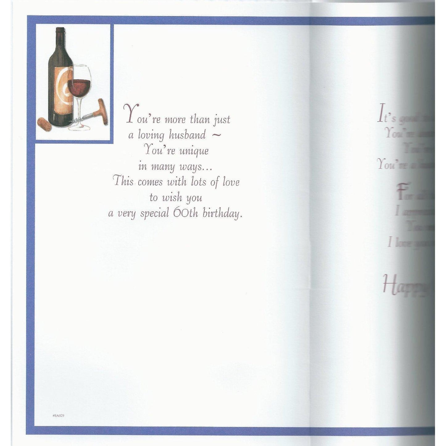 With Love To My Husband On Your 60th Birthday Card