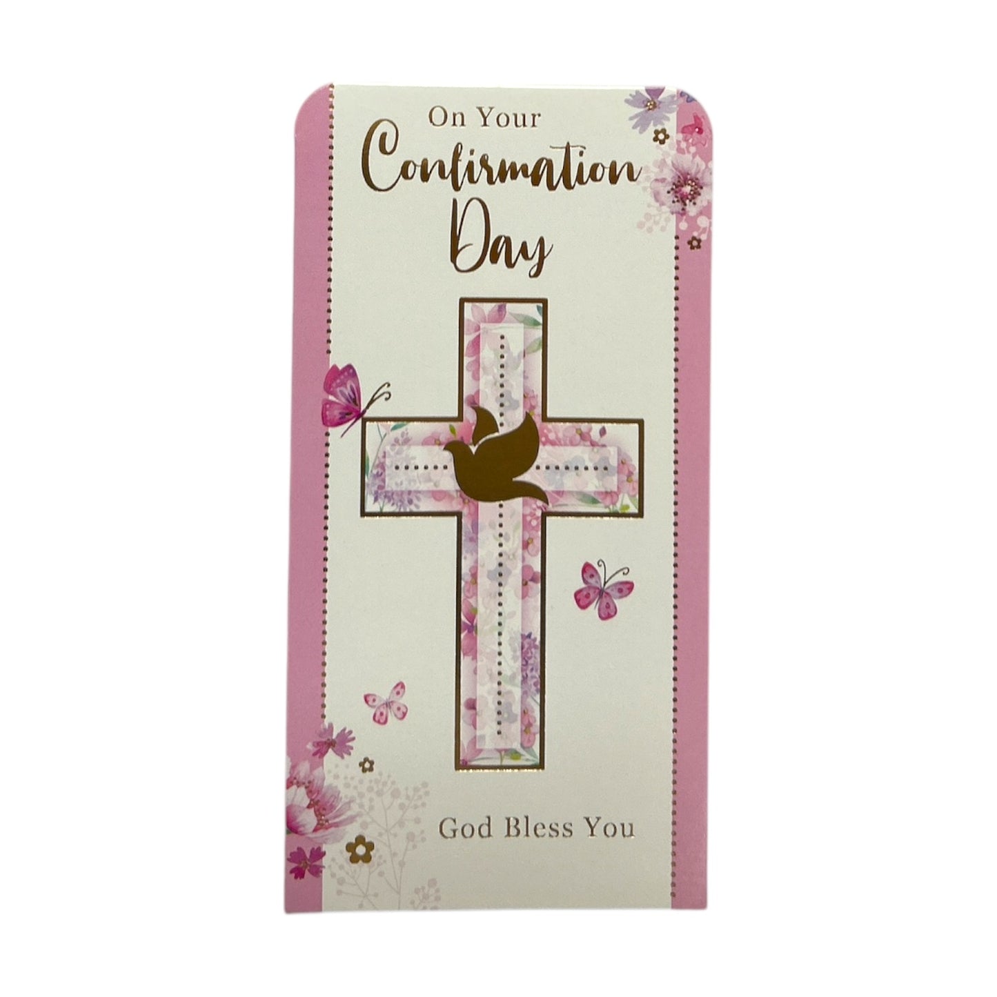 Girl On Your First Confirmation Religious Dove Design Gift Money Wallet Card