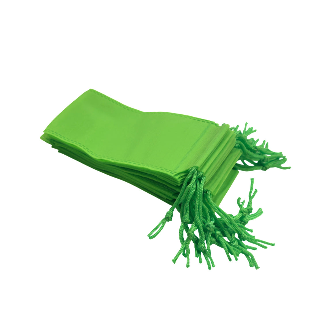 Pack of 25 Light Green Coloured 43x34cm Non-Woven Drawstring Bags