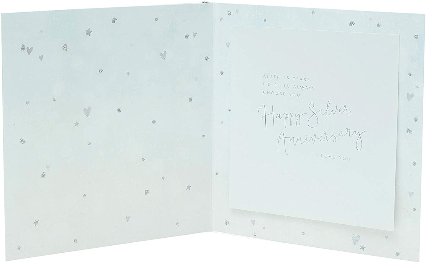 For Wife Sparkaling Hearts And Stars Design 25th Anniversary Card