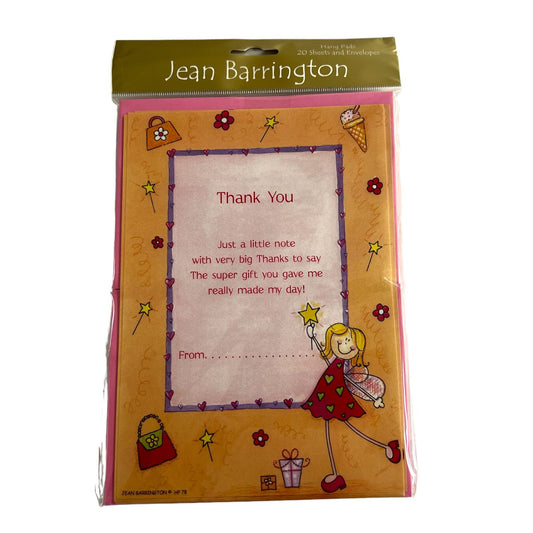 Pack of 20 Girls Fairy Thank You Sheets with Envelopes