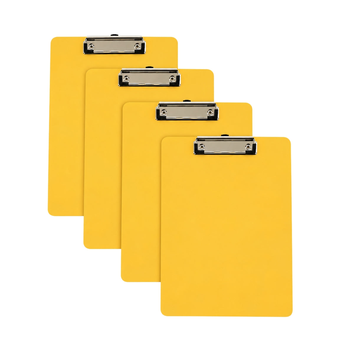Pack of 4 Rigid Mdf A4 Erasable Yellow Whiteboard Clipboards